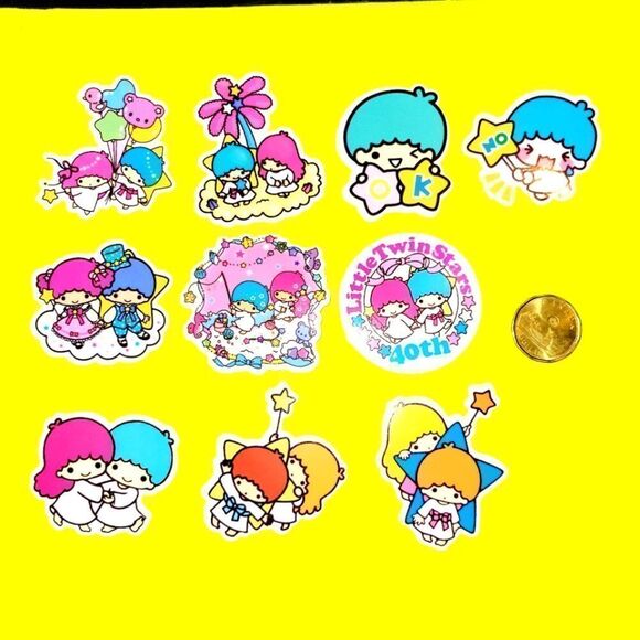 3/$20 Brand New 10x Little Twin Stars Waterproof Stickers - Picture 1 of 1